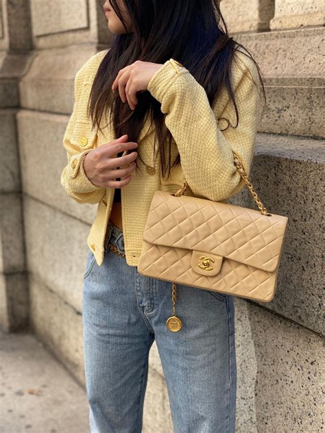 chanel patchwork beige bag|Chanel classic flap bag lambskin.